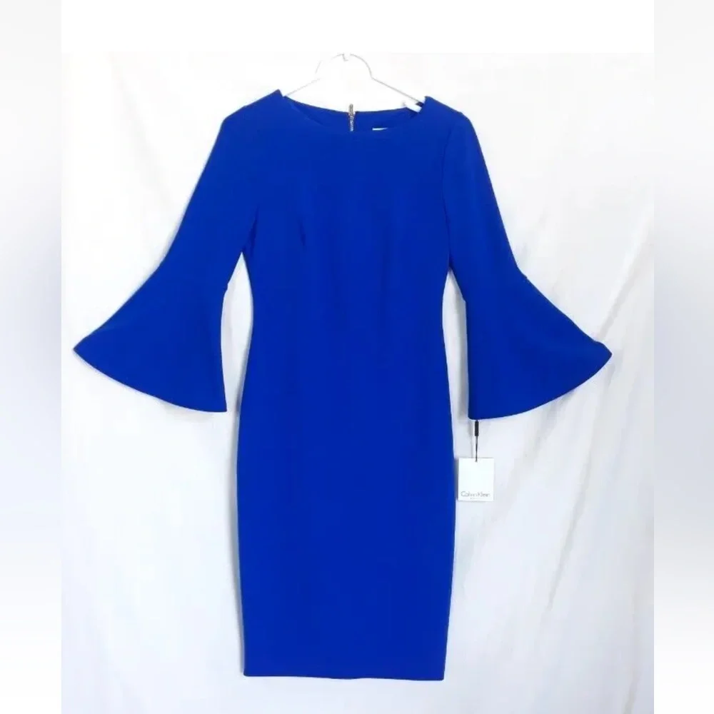 Calvin Klein 3/4 Sleeve Boat Neck Dress - Picture 3 of 11